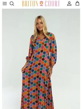 NWT Briton Court Layla Maxi Dress XL in multi